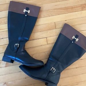 Black and brown boots